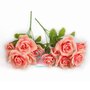 M* Ramo Bouquet UNICO di 6 fiori ROSA artificiali in colore ROSA SALMONE fai da te, decorazioni, bomboniere, matrimonio, compleanno, comunione., ecc
