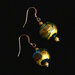 Orecchini pendenti in vetro di Murano oro 