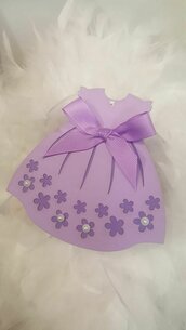 scatolina portaconfetti - abito con fiori lilla 