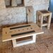 Tavolo in legno con inserti in pietra, coffee table in legno, tavolo da salotto con insertiì