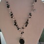 collana lunga catena rosario onice perle tormalina