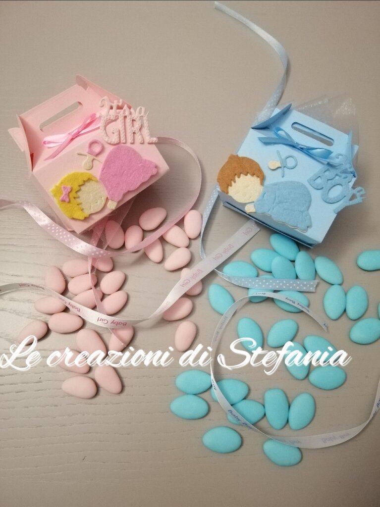12 scatoline porta confetti nascita Bambini Nascita di Le cre