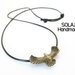 Collana nero con pendente Aquila in bronzo - MKN06