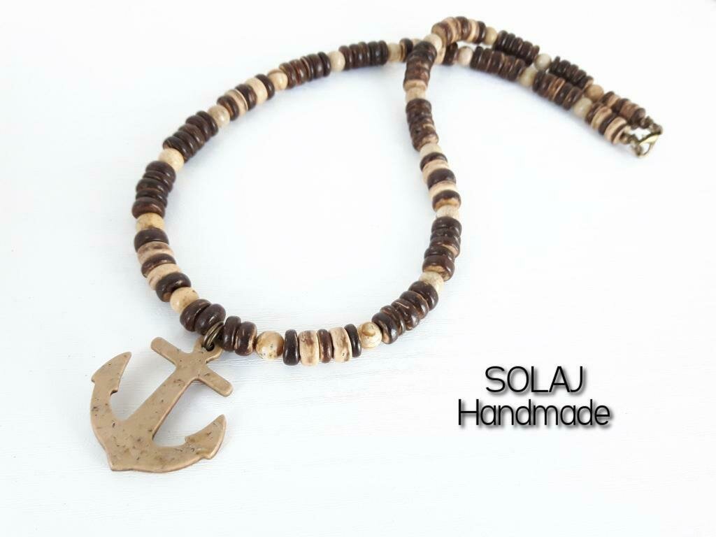Collana Boho A Strati Con Conchiglie Puka E Perline Di Legno Di Cocco - Gioiello Spiaggia Unisex, Regolabile