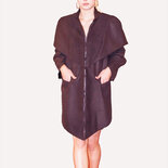 Cappotto a mantella di lana con spalline, di lana marrone con tasche davanti, stile anni 80'