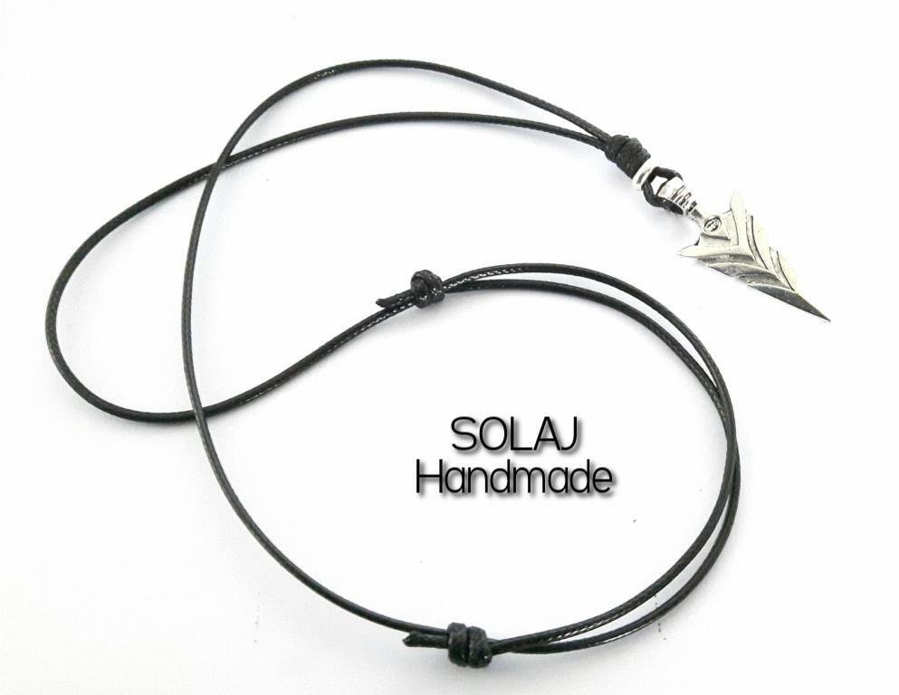 Collana Uomo Con Ciondolo A Punta Di Freccia MOYON - Acciaio Inox Argento, Lunga 24 Pollici
