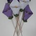 Mazzo di fiori in feltro/pannolenci viola lilla e bianco lavanda e calla per duffusore