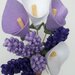 Mazzo di fiori in feltro/pannolenci viola lilla e bianco lavanda e calla per duffusore