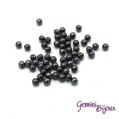Lotto da 200 perline tonde antracite 3mm Lotto da 200 perline tonde antracite 3mm