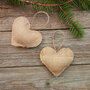  Set of 2 jute hearts handmade with passion