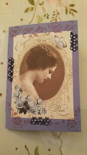 Diario artistico Romantic Violette Vintage Junk Journal Album personale  Idea regalo Notebook Shabby chic Fogli e immagini invecchiati pezzo unico Fatto a mano