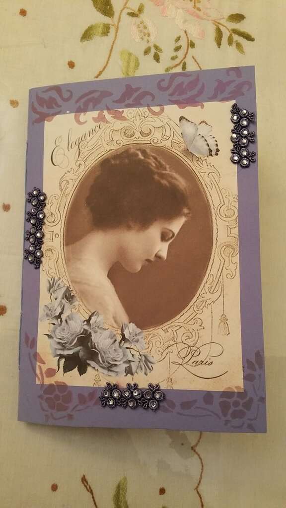 Diario artistico Romantic Violette Vintage Junk Journal Album personale  Idea regalo Notebook Shabby chic Fogli e immagini invecchiati pezzo unico