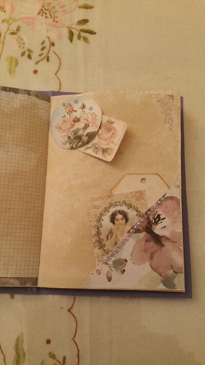 Diario artistico Romantic Violette Vintage Junk Journal Album personale  Idea regalo Notebook Shabby chic Fogli e immagini invecchiati pezzo unico