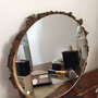 Wall Mirror,mirror on round wooden slice,mirror for your rustic home,mirror on round wooden slice,