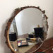 Wall Mirror,mirror on round wooden slice,mirror for your rustic home,mirror on round wooden slice,