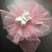 Bomboniera 20 pezzi rete glitter rosa con gessetto a scelta battesimo, comunione