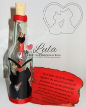 Idea regalo San Valentino ragazza Messaggio cuore bottiglia personalizzata donna gattini innamotati
