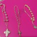 Sacchetto portaconfetti con rosario 