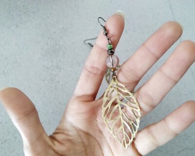 Orecchini Pendenti A Foglia Di Ginkgo In Argento – Design Lungo Martellato – Gioielli Donna Stile Boho Vintage