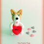 Decorazione con cane corgi con cuore personalizzato con il nome, idea regalo per san valentino per amanti dei cani