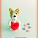 Decorazione con cane corgi con cuore personalizzato con il nome, idea regalo per san valentino per amanti dei cani