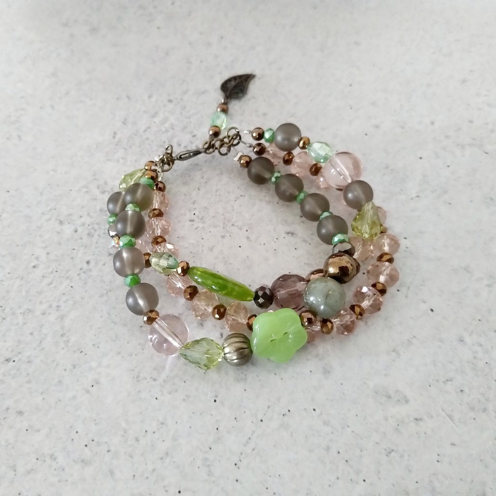 TOVABA Bracciale Donna Oro Con Cristalli Verdi E Bianchi - Elegante, Anallergico, Artigianale, Regalo Di Classe