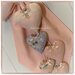 Fiocco nascita in cotone rosa pesca con cuori sui toni rosa pesca e grigio lilla
