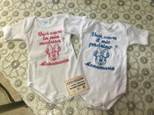 Body di cotone per neonato ricamato con dedica per padrino e madrina