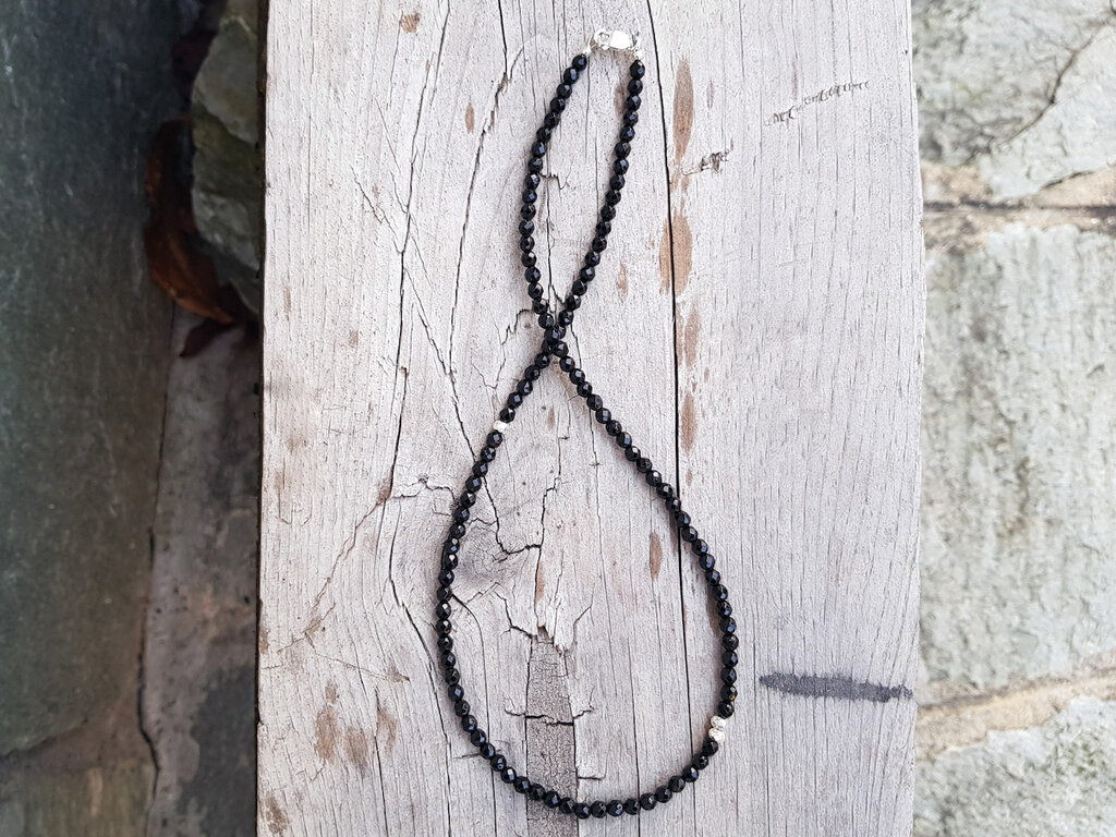 Collier TUUM Unisex En Argent 925 Et Onyx Noir - Occasion, Bijou élégant Pour Homme Ou Femme