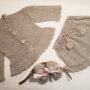 Set grigio e rosa - Completo neonato coprifasce, culotte e scarpine