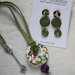 orecchini verde oliva e multicolore _Carnival_ pendenti tondi _094_