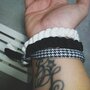 Tris braccialetti Black&White in fettuccia