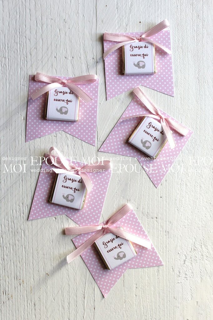 Segnaposto cioccolatini rosa antico glitterato compleanno donna - F