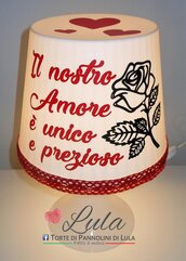 Idea regalo San Valentino Natale Romantica Lampada personalizzata originale ragazza fidanzata lei cuore rosa fiore