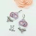 Orecchini pendenti lilla e rosa - orecchini soutache con cristalli e swarovski 
