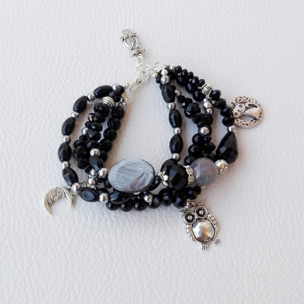 Bracciale doppio / Choker ROSARIO con Cristalli Argento e pendente ... | su