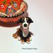 Portachiavi Bovaro del Bernese in fimo personalizzato con il nome come regalo per amante dei cani, ricordo cane bovaro del bernese