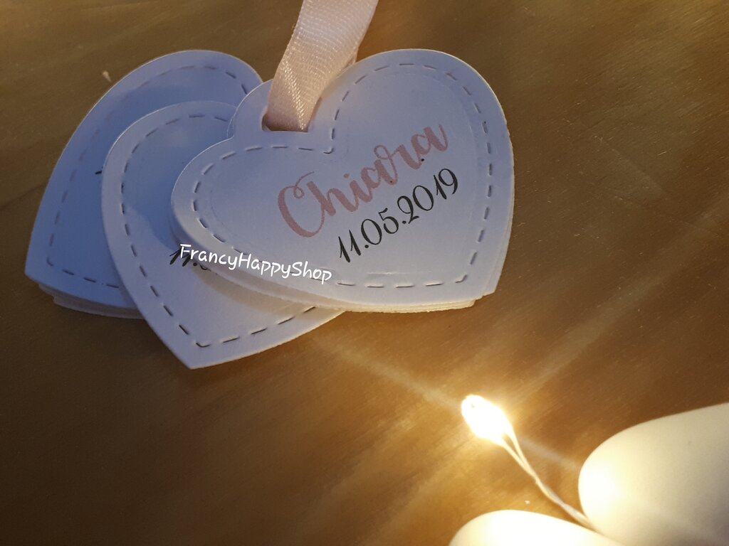 100 Etichette Rettangolari Personalizzate Per Bomboniere E Regali, 7x4,5 Cm, Colore Nero, Carta Di Qualità