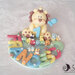 Cake topper leone auguri primo compleanno con base nome multicolor animaletti giungla personalizzabile