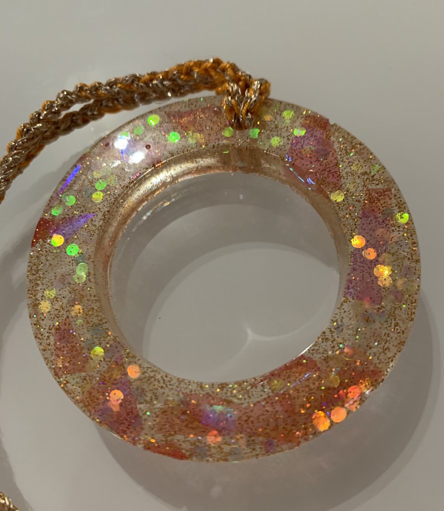 Collana Con Ciondolo Montagna Aurora In Resina – Effetto Bagliore Al Buio | Gioiello Unico E Magico