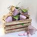 Scatola Strawberry box fragola, porta confetti, segnaposto in vari colori con fiocchetto di spago naturale