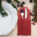  Red jute cutlery tray handmade with raffia