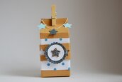Scatola milk box STARS, bomboniera, segnaposto, porta confetti a forma di scatola del latte, cartoncino kraft o bianco.