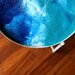 Tavolino Decorato con Resina Effetto Marmo Blu, Turchese, Bianco - 44 cm