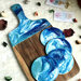 Sottobicchierie Con Effetto Marmo Resina Blu, Turchese & Bianco 10 cm Diametro (4 pezzi)