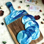 Tagliere Con Effetto Marmo Resina Blu, Turchese & Bianco 42 cm
