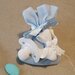 20 sacchettini porta confetti nascita o battesimo con calamita in polvere di ceramica a forma di ciuccio con fiocco