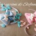 20 sacchettini porta confetti in pannolenci per nascita o battesimo con calamita a forma di orsetto in polvere di ceramica