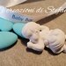 20 bustine nascita in feltro con bomboniera/calamita a forma di neonato/a e bottoncino realizzati in polvere di ceramica