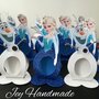 Porta ovetti ovetto Kinder Frozen Anna Elsa Olaf glitter gomma crepla 